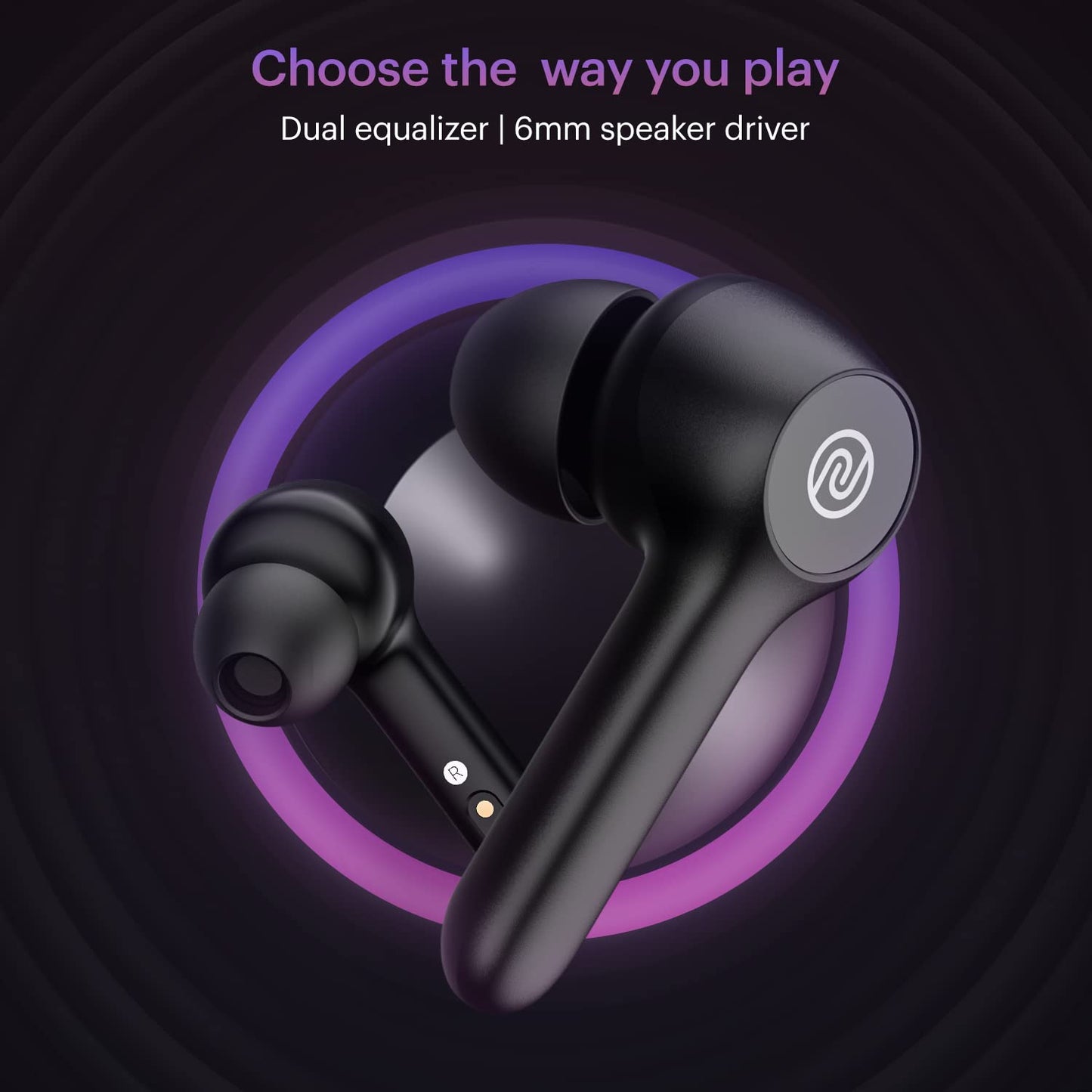 Noise Buds VS201 V3 In-Ear Truly Wireless Earbuds With Mic, 60 Hrs Playtime, IPX5, Bluetooth v5.1 (Matte Black) 1.0 Piece