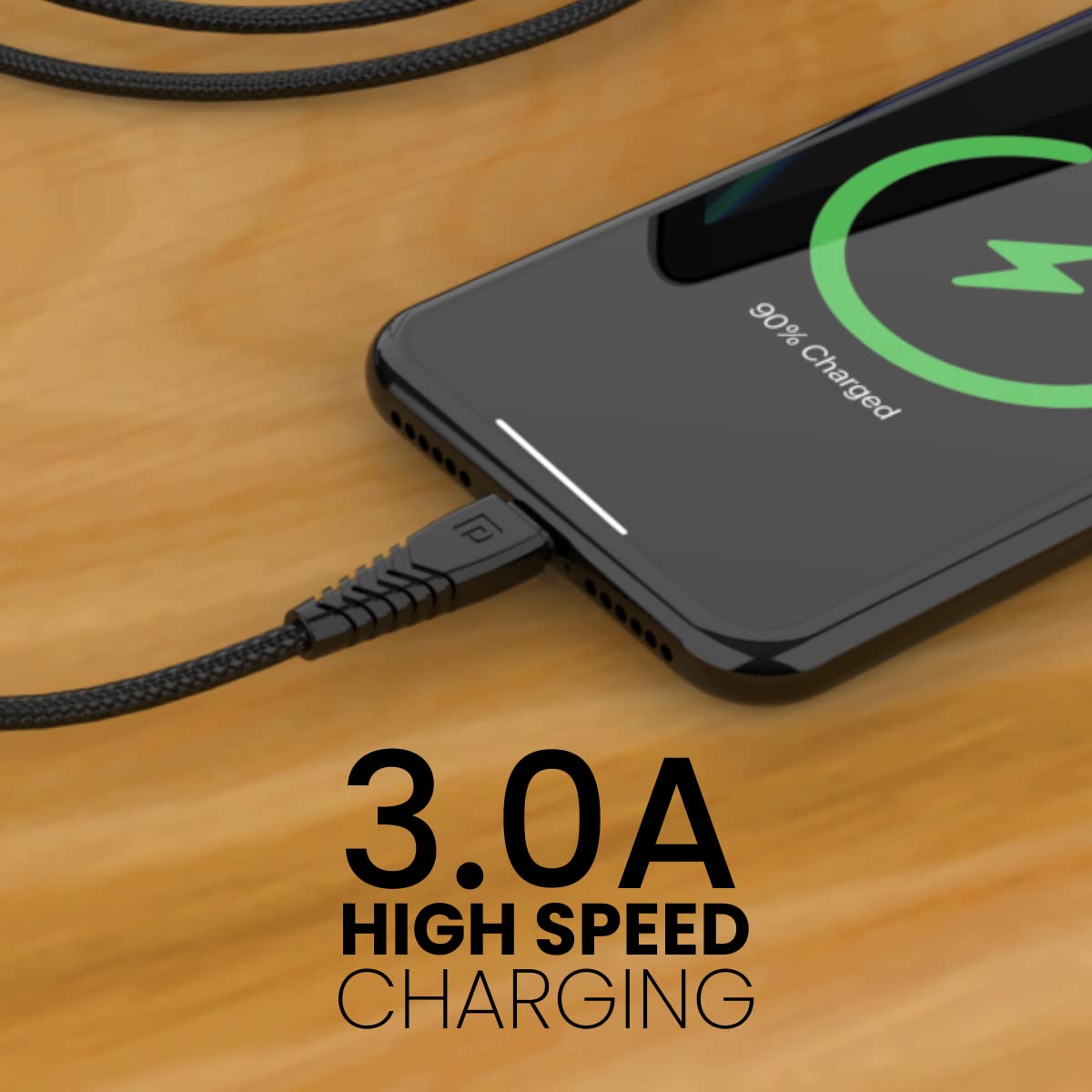 Portronics Konnect B Micro 1M Micro USB Nylon Braided Cable - Black 1.0 unit