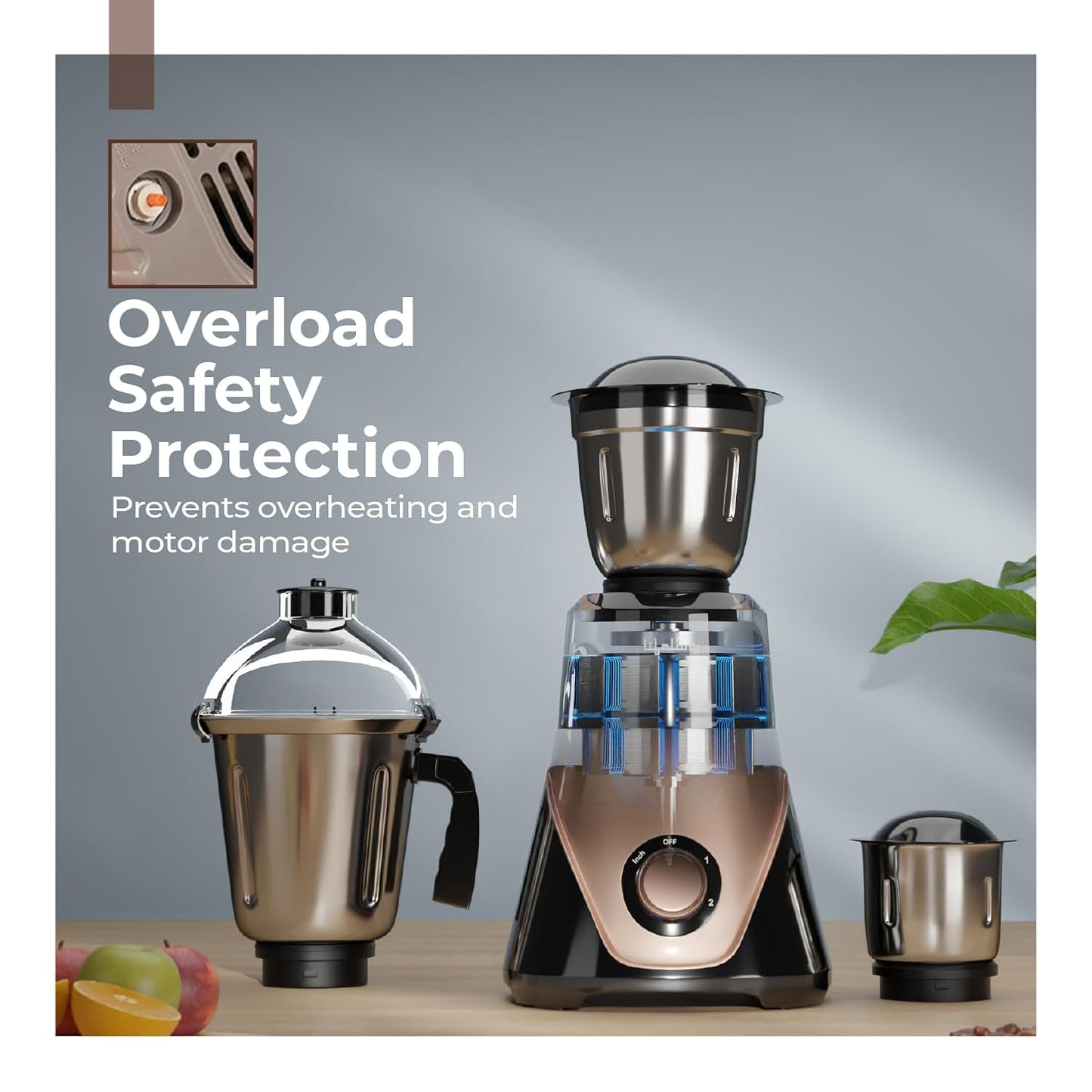 Lifelong 750 Watt Mixer Grinder for Kitchen | 4 Jars Mixie with Chutney Jar,Jar for Shakes,Wet Grinding and Juicer |Blender for Juices & Shakes 1.0 Piece