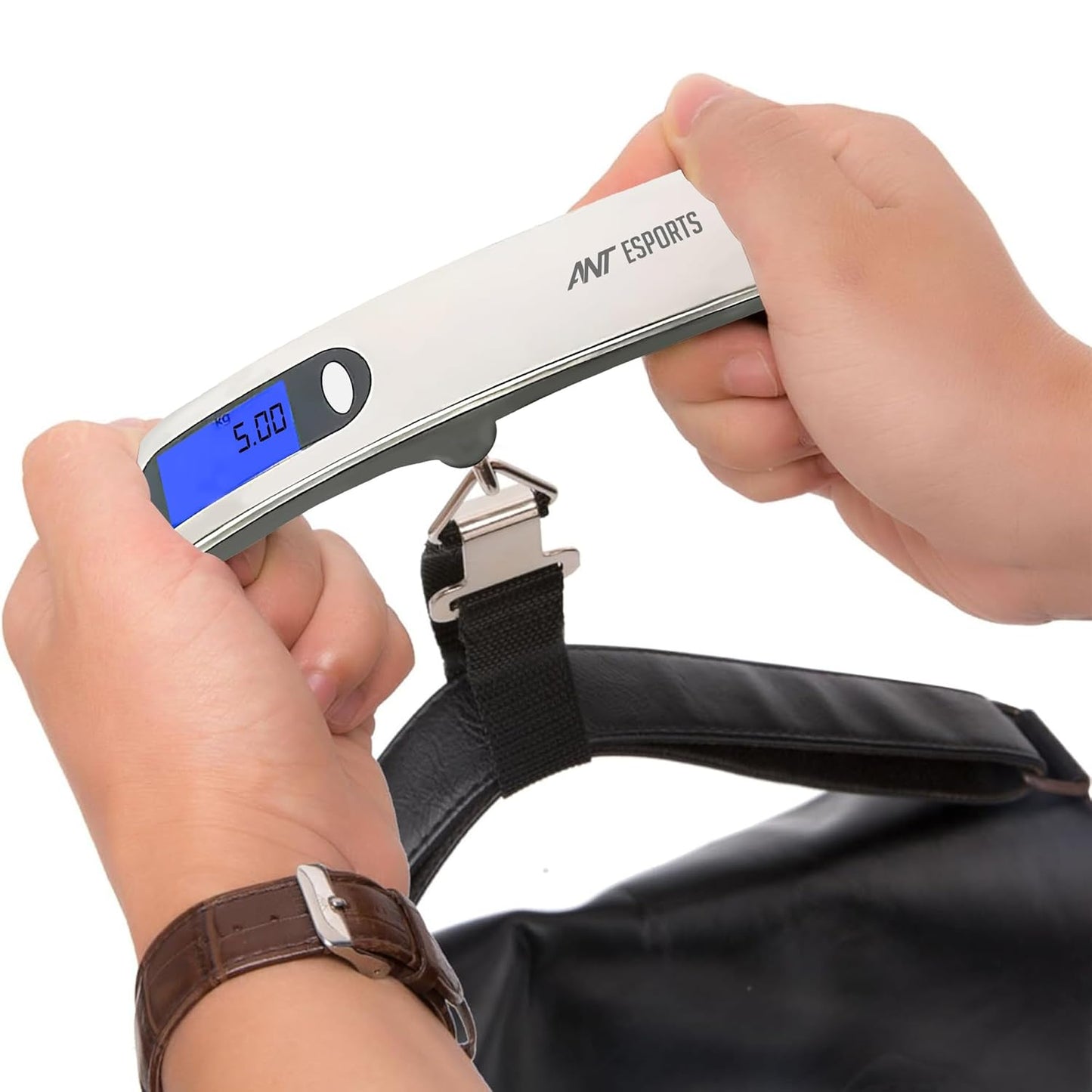 Ant Aels020 Portable Digital Luggage Scale, 50Kgs Hanging Baggage Scale With Backlit Lcd Display, Portable Suitcase Weighing Scale, Travel Luggage 1.0 Piece
