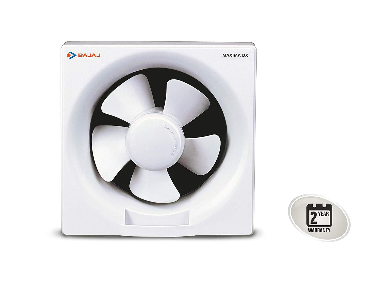 Bajaj Maxima DX Exhaust Fan, 5 Blades, Button Control, Corded Electric, 28 Watts, Plastic (White) 1.0 unit