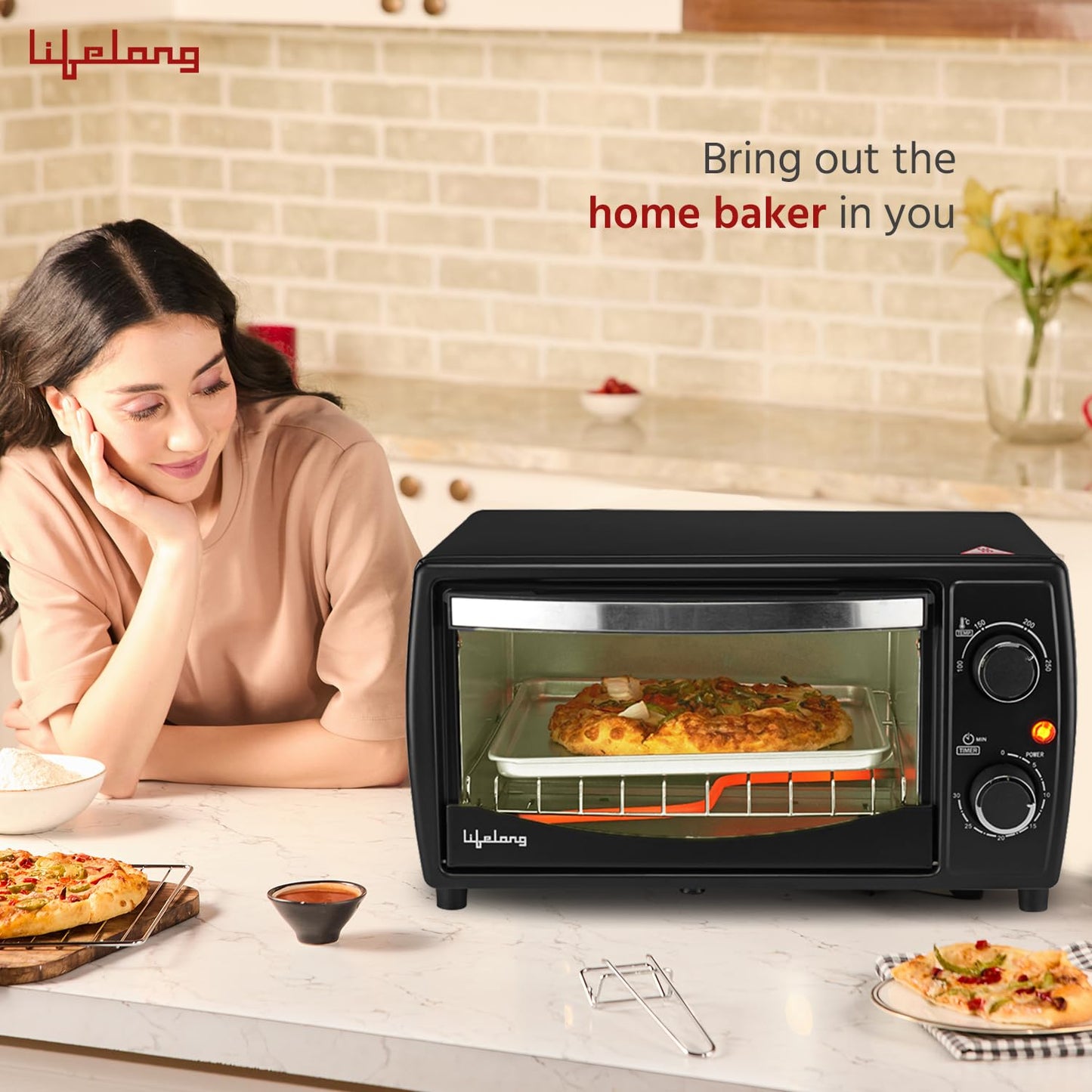 Lifelong LLOT10 10 L Oven, Toaster & Griller with Auto Shut Off (Black) 1.0 Piece