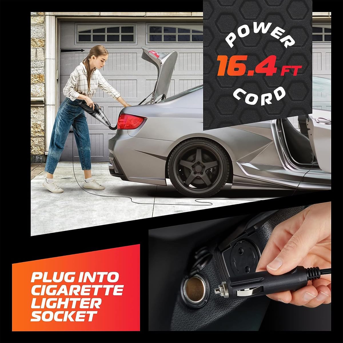 Inalsa CarWorx Handheld Car Vacuum Cleaner For Dry And Wet Surface - Black) 1.0 unit
