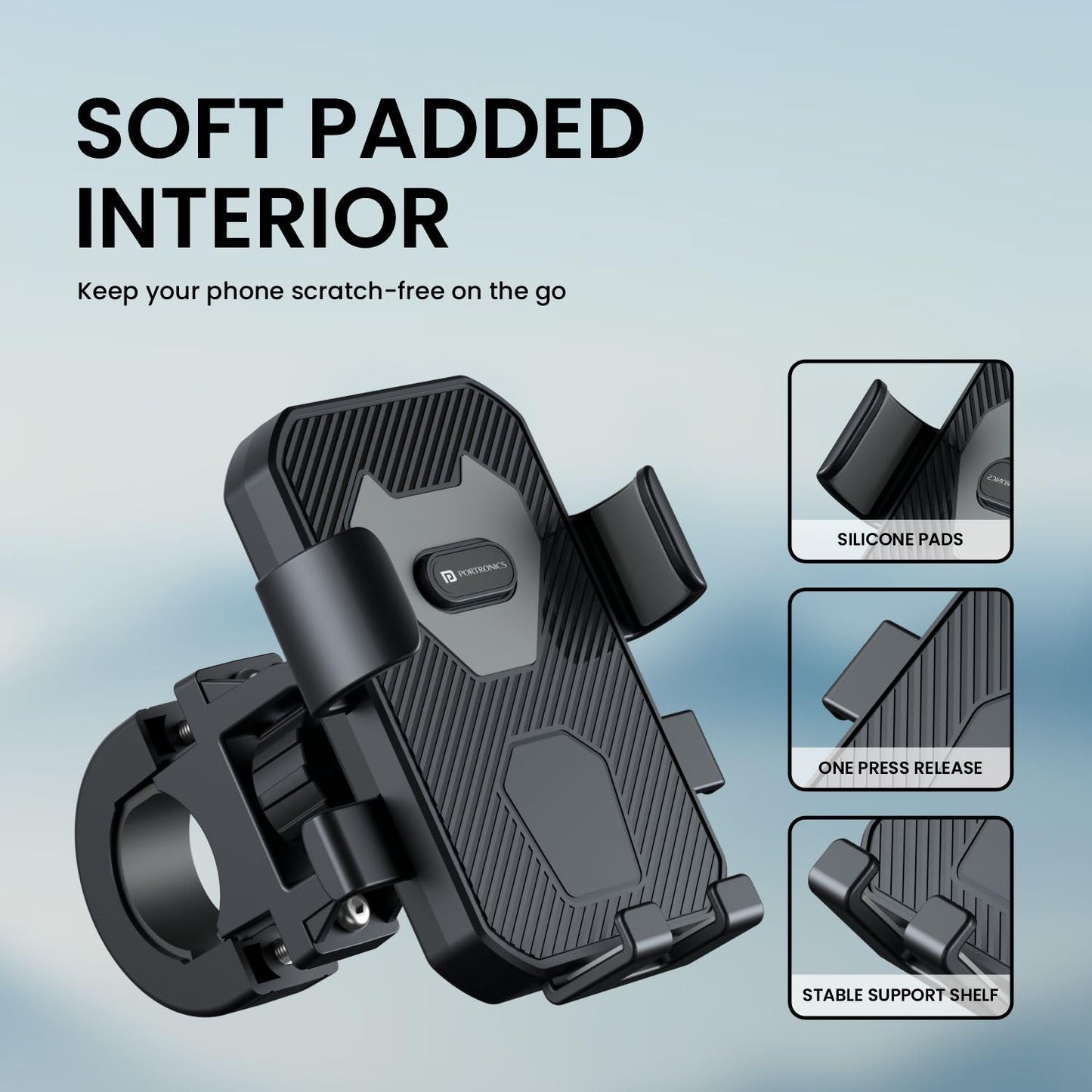 Portronics Mobike 4 Bike Phone Mount - Black 1.0 Piece