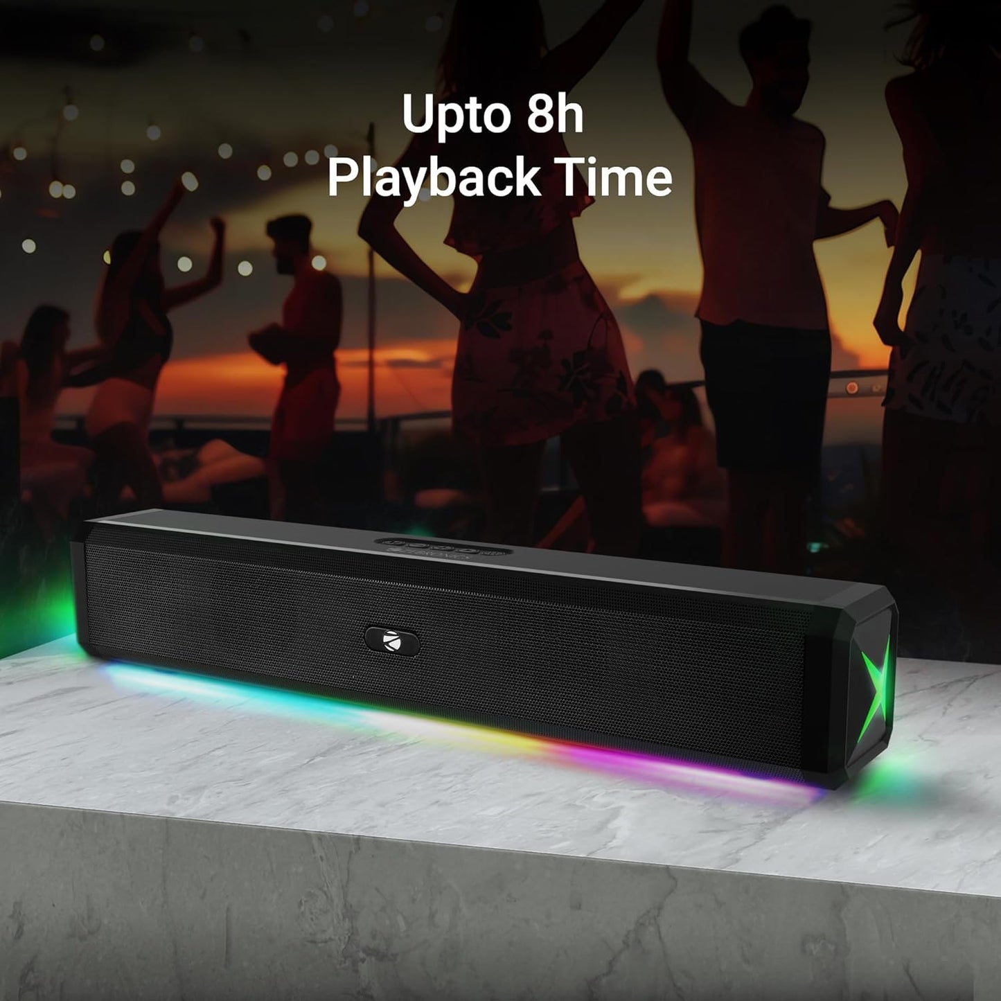 Zebronics Vita Bar 150 Mini Soundbar, 20W, Upto 8h*, TWS, RGB (Black) 1.0 Piece