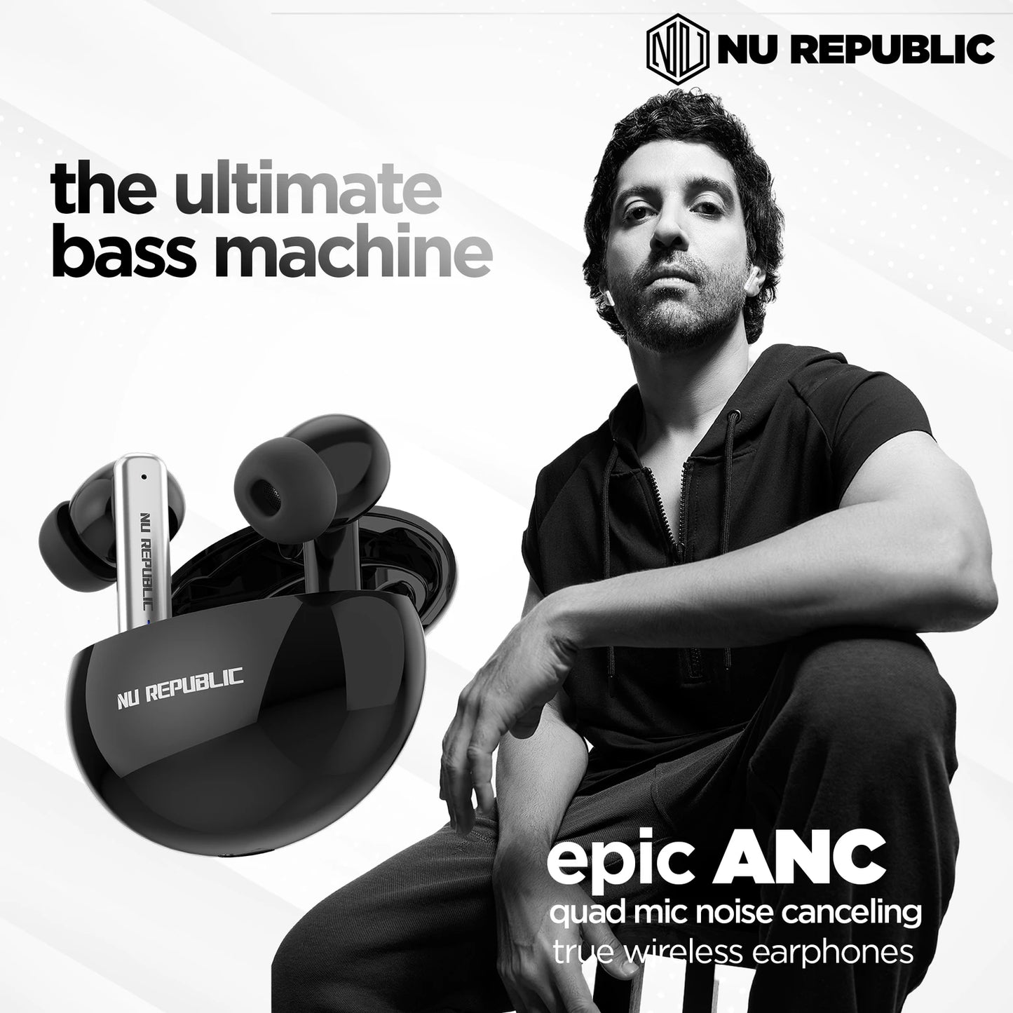 Nu Republic Epic ANC In Ear Truly Wireless Earbuds With Mic, 64 hours Playtime, ANC, Bluetooth V5.3 (Green) 1.0 pack