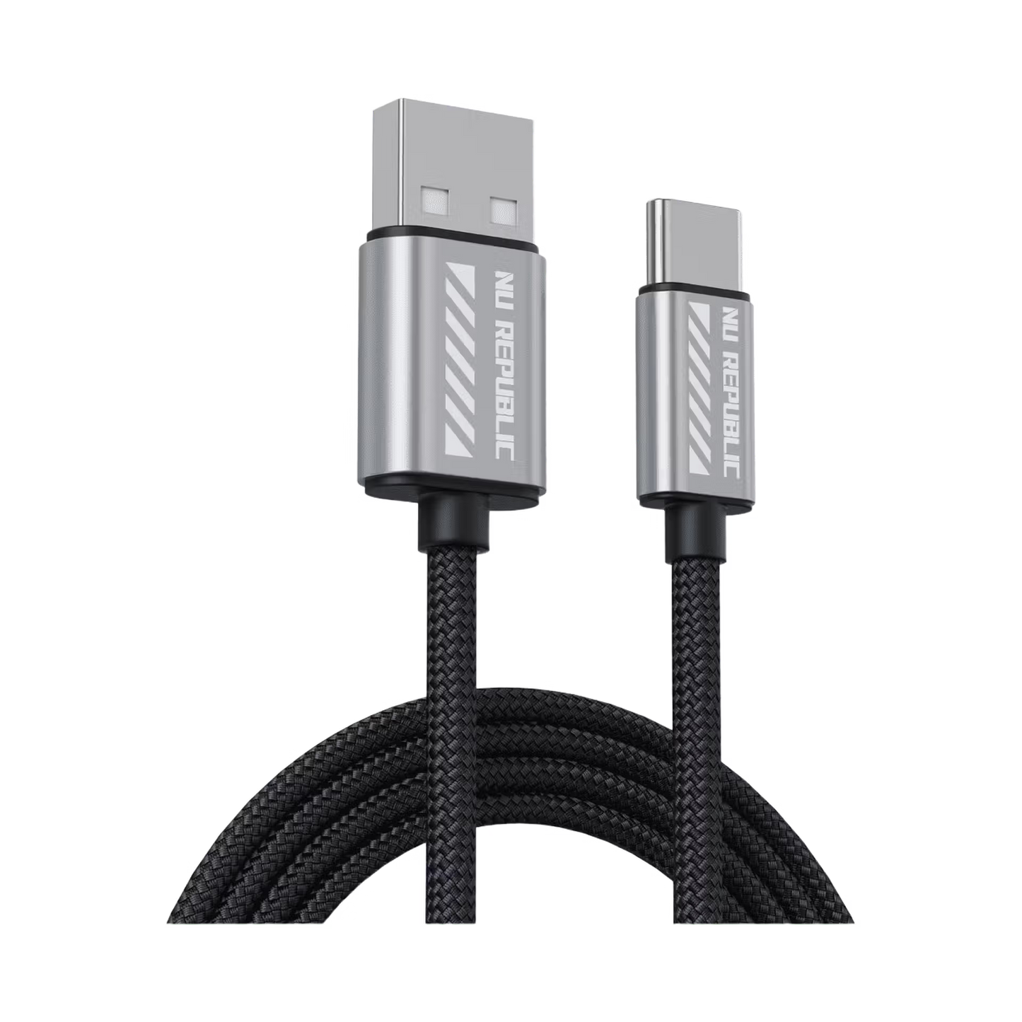 Nu Republic Blaze Flash 3.5 A Fast Charging 1.25 m USB to Type C Charging Cable, 50 Watts 480 Mbps (Grey) 1.0 unit