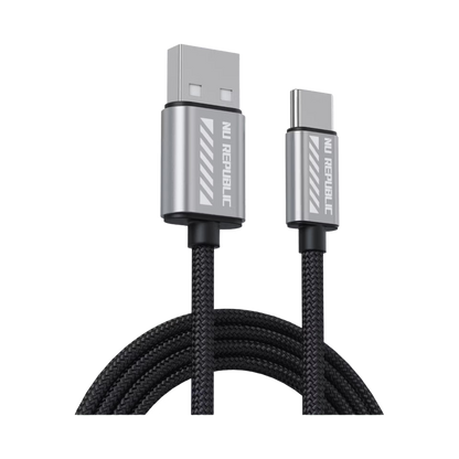 Nu Republic Blaze Flash 3.5 A Fast Charging 1.25 m USB to Type C Charging Cable, 50 Watts 480 Mbps (Grey) 1.0 unit