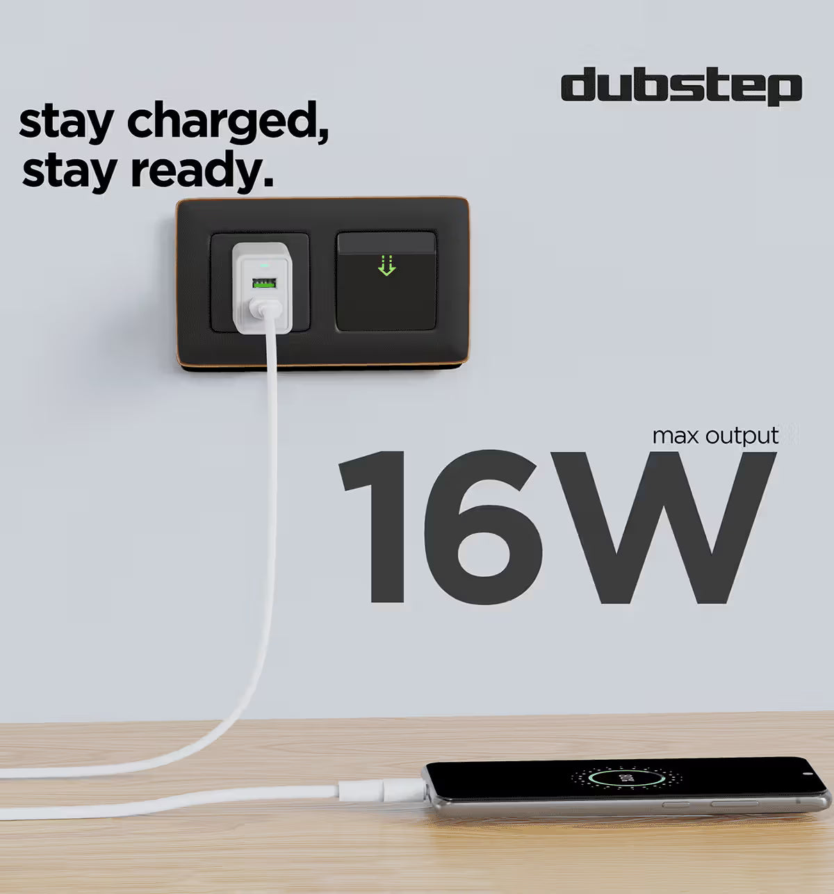 Dubstep Sprint 16W Dual Port Adapter (White) 1.0 unit