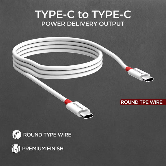 GIZMORE 2.4A 1M Type C to C Cable (White) 1.0 unit