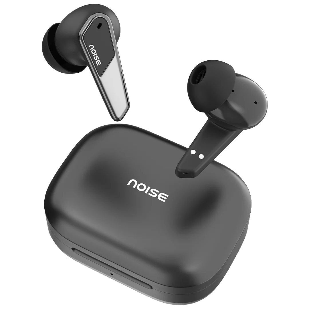 Noise Buds N1 Pro in-Ear Truly Wireless Earbuds with Metallic Finish, ANC(Upto 30dB), 60H of Playtime, Dual Pairing, Instacharge(10 min=200 min), BT v5.3(Chrome Black) 1.0 Piece