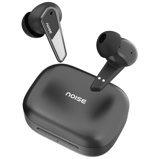 Noise Buds N1 Pro in-Ear Truly Wireless Earbuds with Metallic Finish, ANC(Upto 30dB), 60H of Playtime, Dual Pairing, Instacharge(10 min=200 min), BT v5.3(Chrome Black) 1.0 Piece