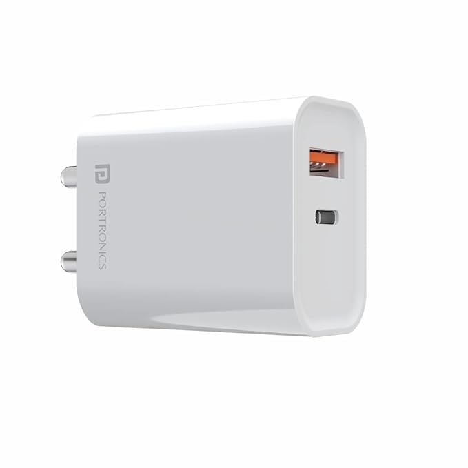 Portronics Adapto 45 22.5 W Adapter with Dual output - Black 1.0 unit
