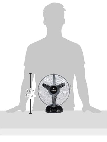 Havells Birdie 230 mm Table Fan Black & Grey, FHPBRSTBGR09