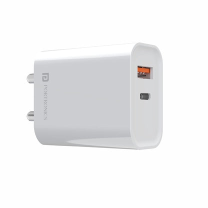 Portronics Adapto 45 22.5 W Adapter with Dual output - Black 1.0 unit
