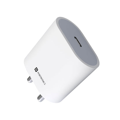Portronics Adapto 20 20W Type-C Charger With Fast Charging - White 1.0 unit