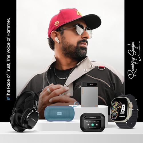 Hammer Ultra Pods In-Ear Truly Wireless Earbuds With Mic, 30 Hours Playtime, IPX5, Bluetooth v5.3 (Blue) 1.0 unit