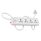 Portronics Power Plate 11 4 Power Sockets Power Converter with 3 M Long Power Cable - White 1.0 Piece