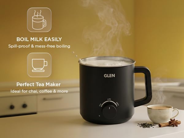 Glen SA 9016 Multi Cook Kettle,1.5L, 600W (Black) 1.0 unit