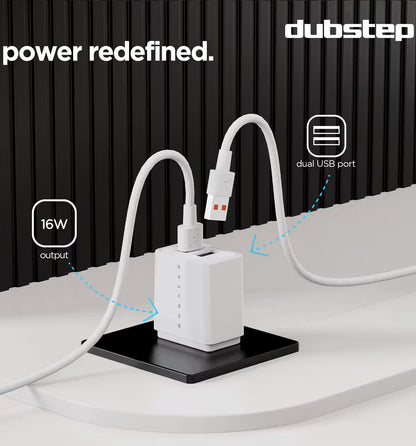 Dubstep Sprint 16W Dual Port Adapter (White) 1.0 unit