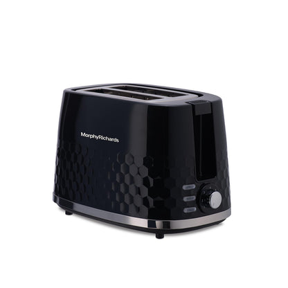 Morphy Richards Hive Series Pop Up Toaster With 2 Slice, Glossy Black, 850 Watts