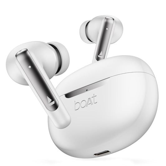 boAt Airdopes 141 ANC w/ Active Noise Cancellation (~32dB), 50ms Low Latency, ENx, 42H Battery, Fast Charge, BT v5.3 (White) 1.0 unit