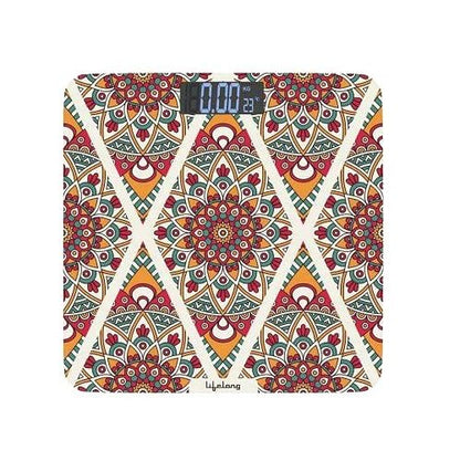 Lifelong Bloom LLWS54 Body Weighing Scale (Indian Cultural Series - Rajasthan Rural)|Thick Tempered Glass with LCD Display|Bathroom Weighing Scale 1.0 Piece