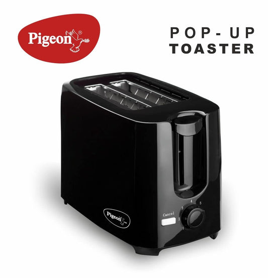 Pigeon 2 Slice Auto Pop up Toaster. A Smart Bread Toaster for Your Home - 750 Watt (Black) 1.0 Piece