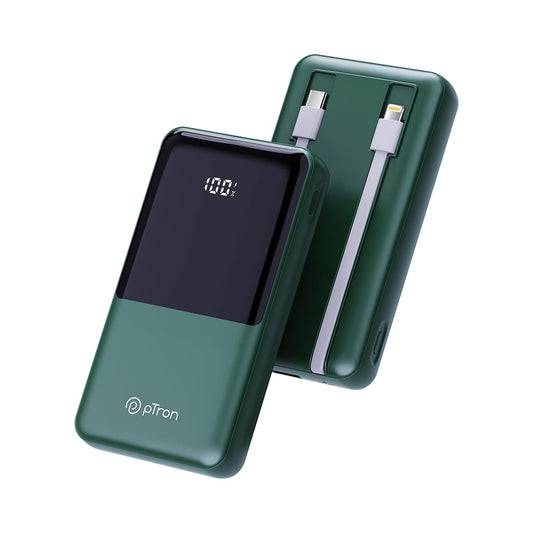 pTron Dynamo Power 20000mAh 22.5W Super Fast Charging Power Bank & LED Battery Display (Green) 1.0 Piece