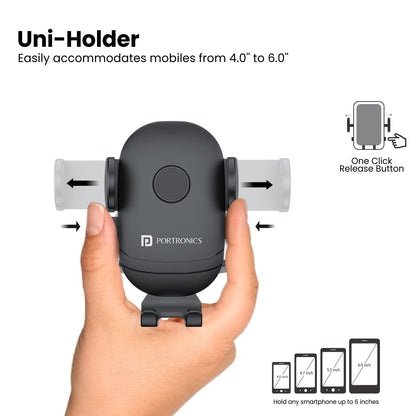 Portronics Clamp M2 Mobile Phone Holder - Black 1.0 unit