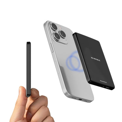 Nu Republic Magsafe Powerpop X1 Wireless Slim Power Bank Compatible with Fast Charging, 5000 mAh (Black) 1.0 Piece