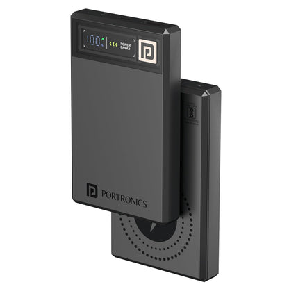 Portronics Luxcell Magclick 10K 15W Magnetic 10000mAh Wireless Power Bank - Dark Grey 1.0 unit