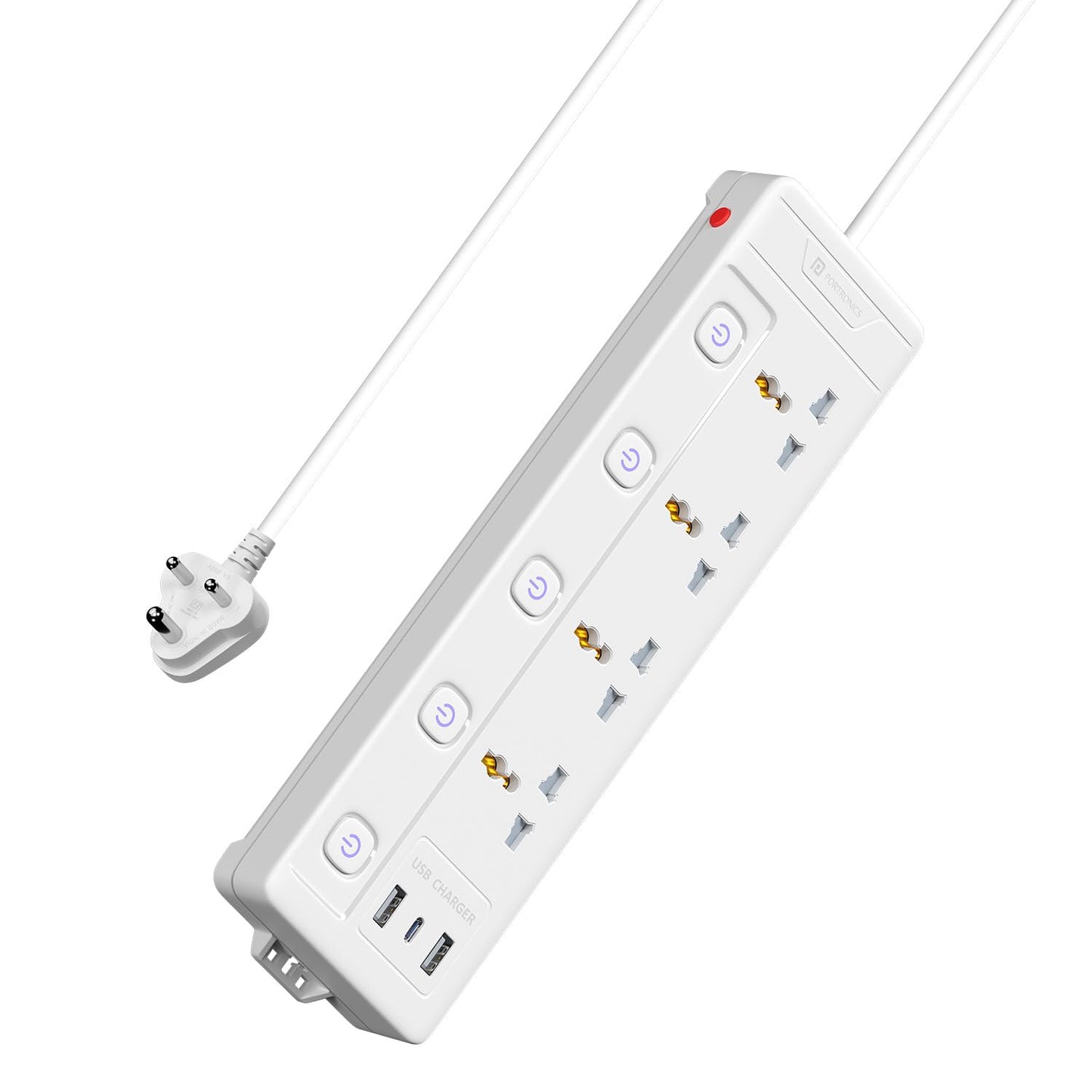 Portronics Power Plate 19 2000W Power Extender - White 1.0 Piece