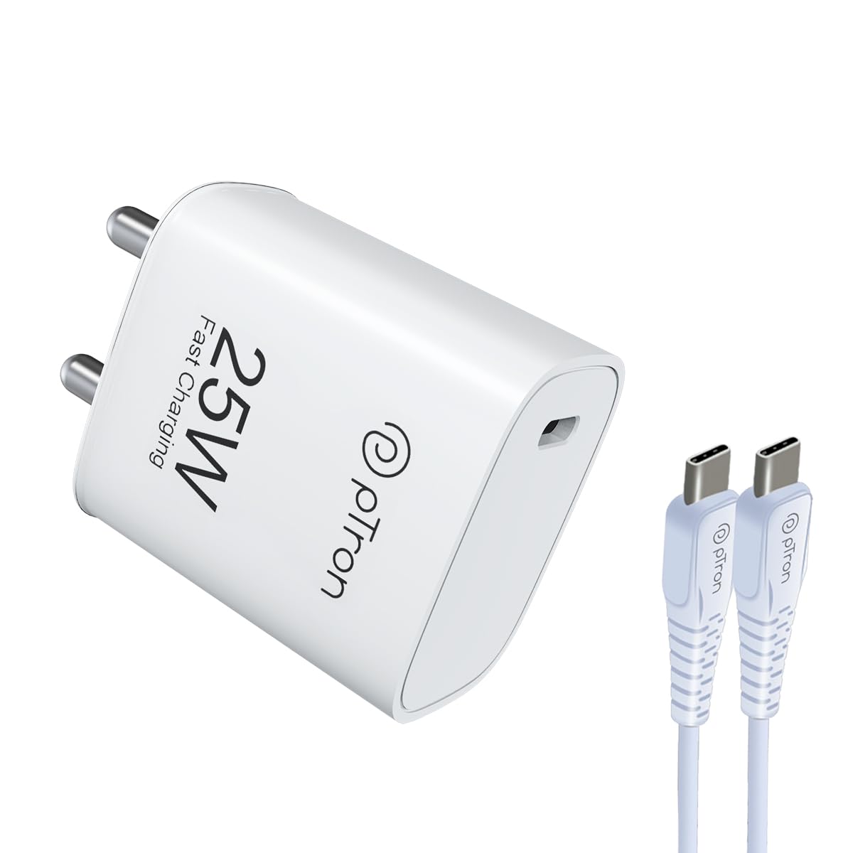 pTron Volta FC19 Fast Charging Type-C 25 W Charger for Samsung Phones (White) 1.0 unit