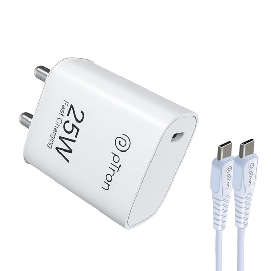 pTron Volta FC19 Fast Charging Type-C 25 W Charger for Samsung Phones (White) 1.0 unit