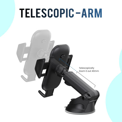 Portronics Clamp M Car mobile holder - Black 1.0 Piece