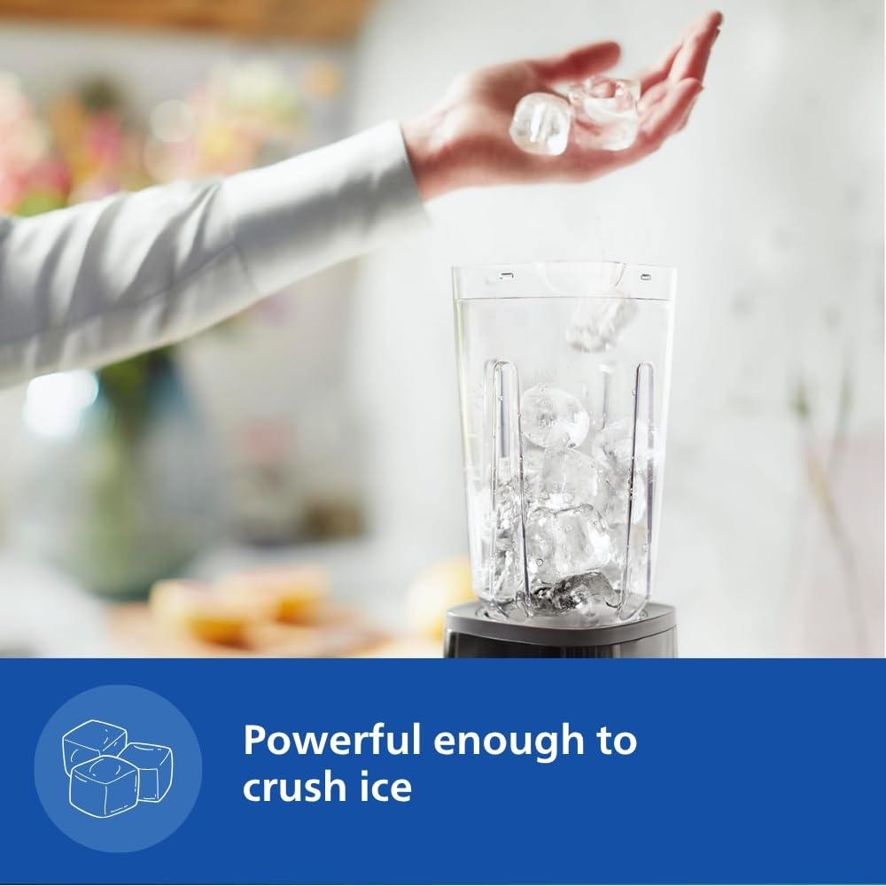 Philips Electric Nutri-Blend, Mixer, Grinder & Blender Smoothie Maker 350W Power 3-Jar Capacity With Variable Speed Control Perfect for Smoothies, Mixing & More (HR2603/90) 1.0 unit