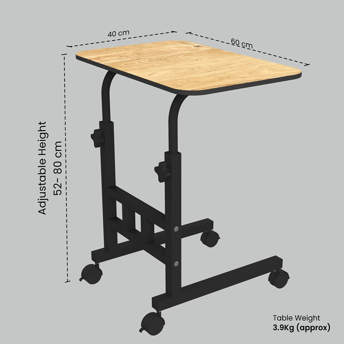 Portronics My Buddy D Wood Multipurpose Movable & Adjustable Table for Computer & Laptop