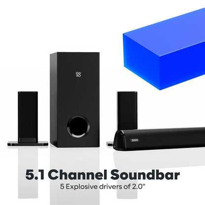 GOVO GoSurround 945 Soundbar, 120W, Bluetooth v5.1 (Black) 1.0 unit