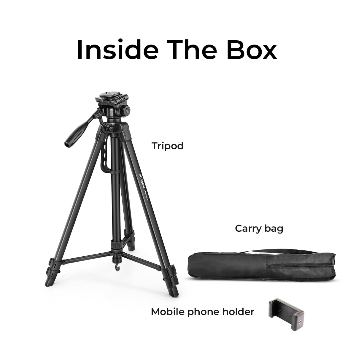 DIGITEK (DTR 550 LW) 67 Inch Foldable Tripod Stand with Phone Holder & 360 degree Ball Head, 5kg Load Capacity 1.0 Piece