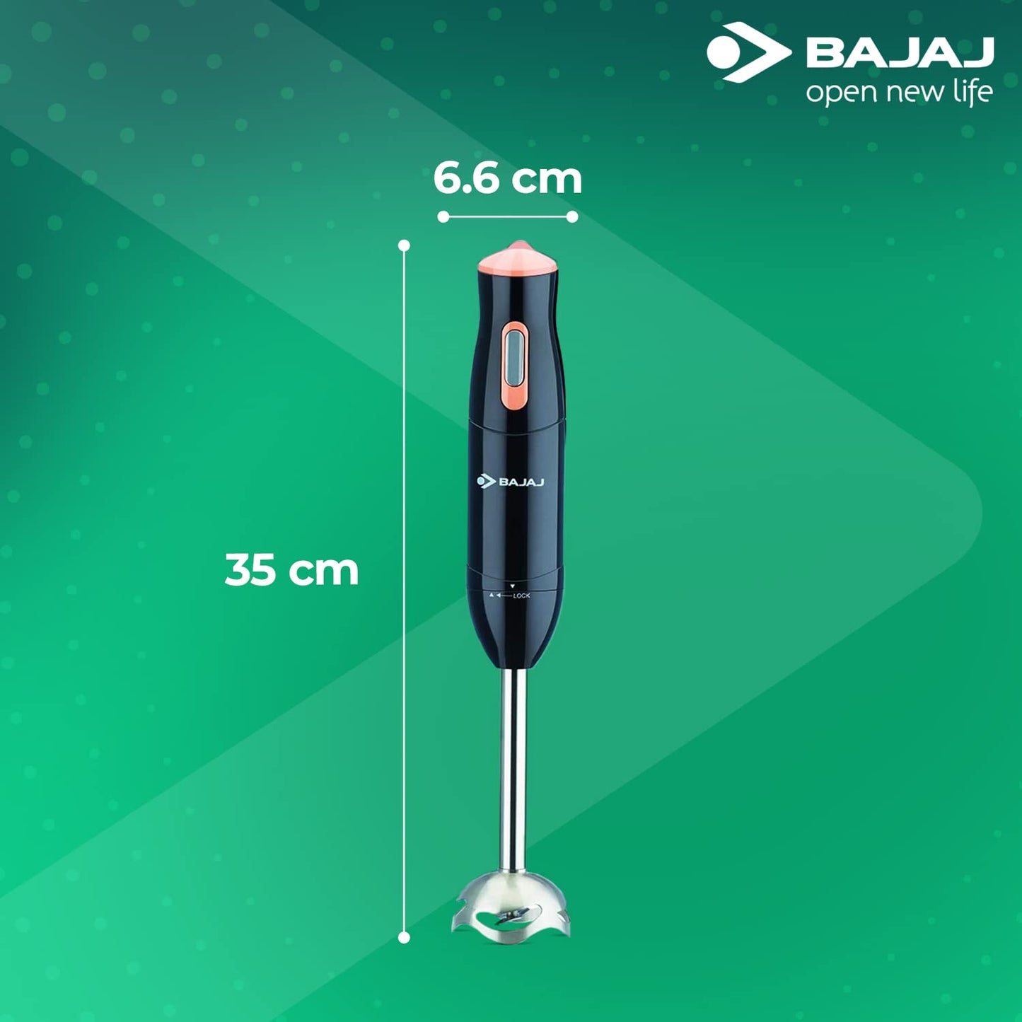 Bajaj HB 21 Hand Blender, Stainless Steel, 300W (Black) 1.0 unit