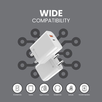 Portronics Adapto 45 22.5 W Adapter with Dual output - Black 1.0 unit