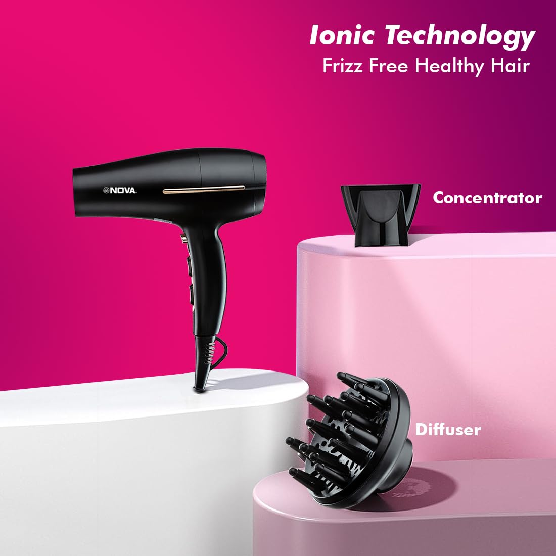 Nova NHP 8213 Hair Dryer (1800 W, Black) 1.0 Piece