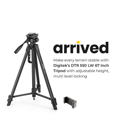 DIGITEK (DTR 550 LW) 67 Inch Foldable Tripod Stand with Phone Holder & 360 degree Ball Head, 5kg Load Capacity 1.0 Piece