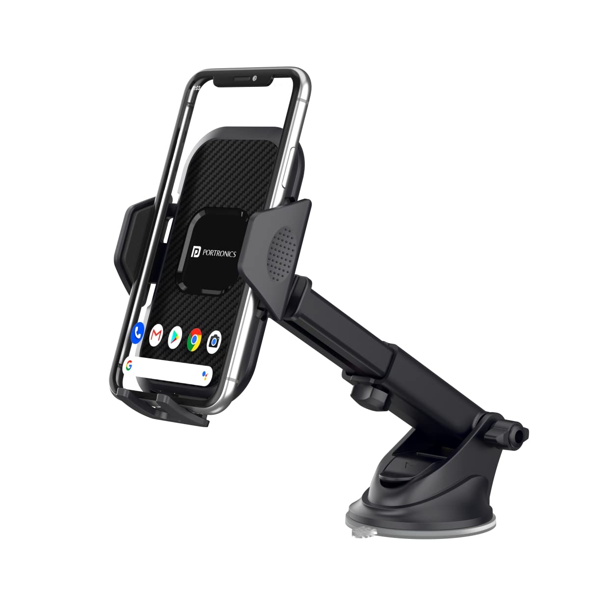Portronics Clamp M Car mobile holder - Black 1.0 Piece