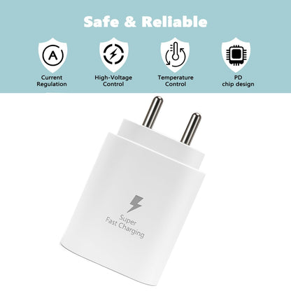 Samsung Original 25W Single Port Type-C Charger (White) 1.0 Piece