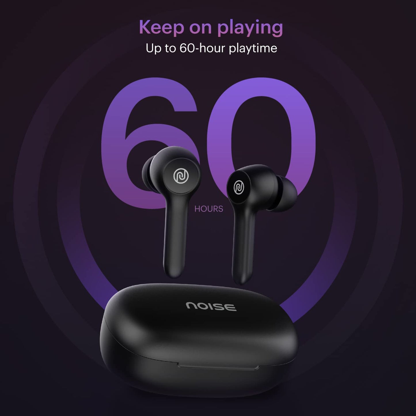 Noise Buds VS201 V3 In-Ear Truly Wireless Earbuds With Mic, 60 Hrs Playtime, IPX5, Bluetooth v5.1 (Matte Black) 1.0 Piece