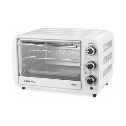 Bajaj 1603 16 ltr Oven Toaster Griller | 1200 W | Oven for Kitchen with Transparent Glass Door | White 1.0 unit