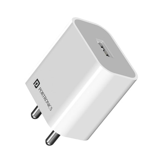 Portronics Adapto 12 12W Single Port Charger - White 1.0 Piece
