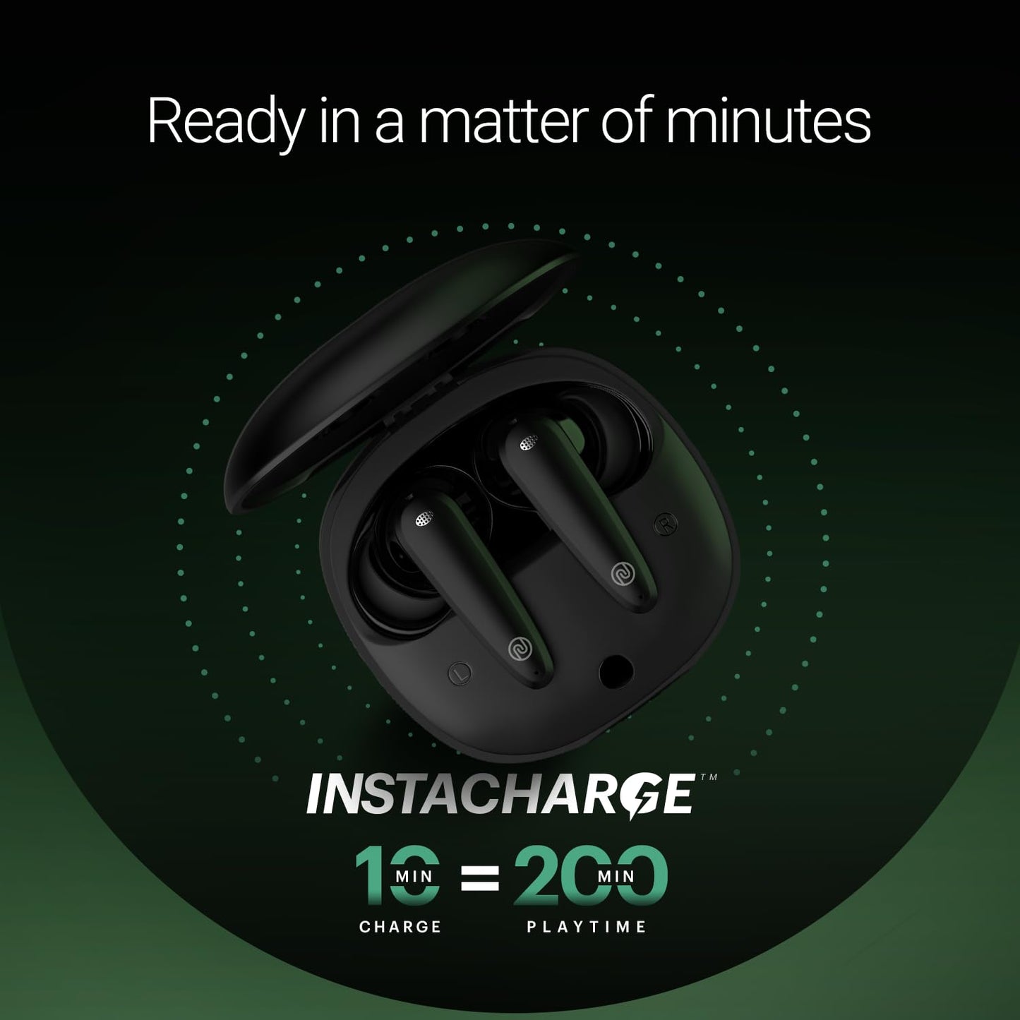 Noise Buds VS404 In-Ear Truly Wireless Earbuds With Mic, 50 Hours Playtime, IPX5, Bluetooth v5.3 (Jet Black) 1.0 unit